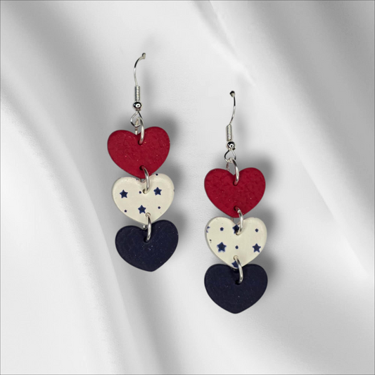 Red, White, and Blue Hearts
