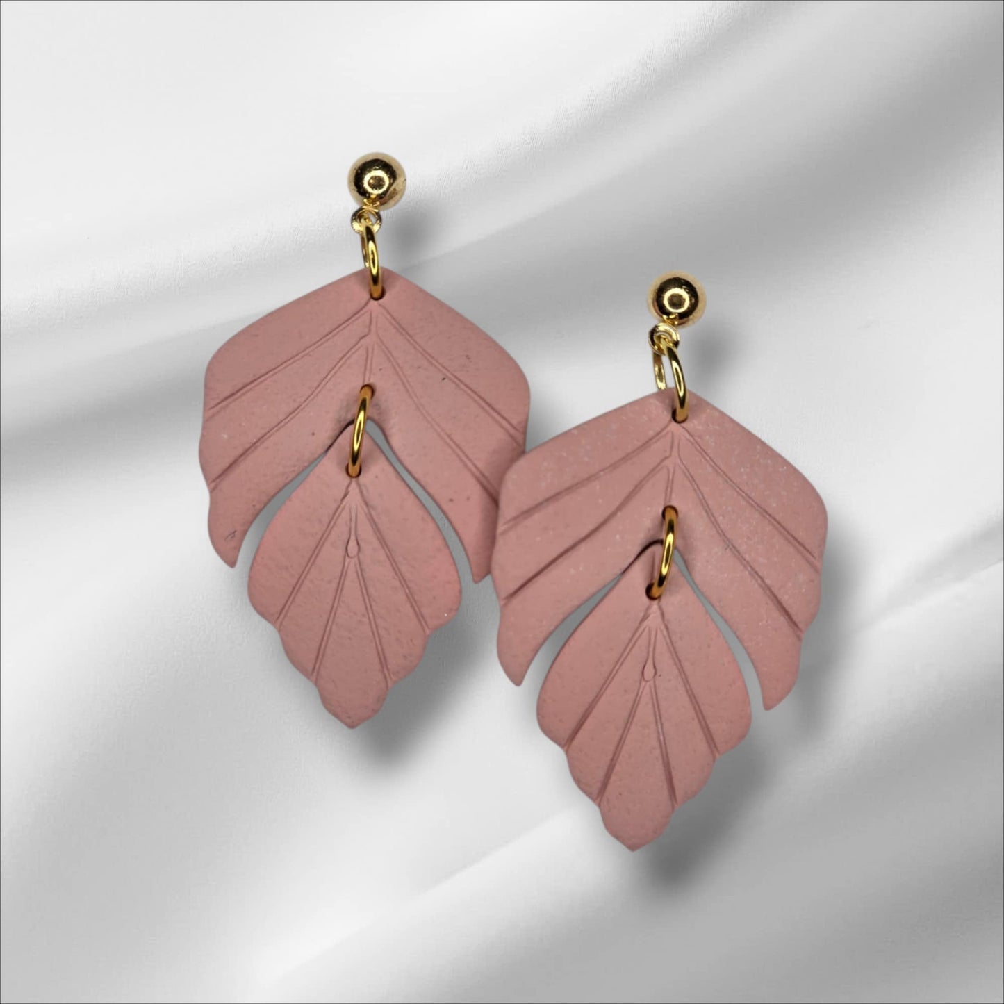 Tiered Leaf Sage Green Earrings