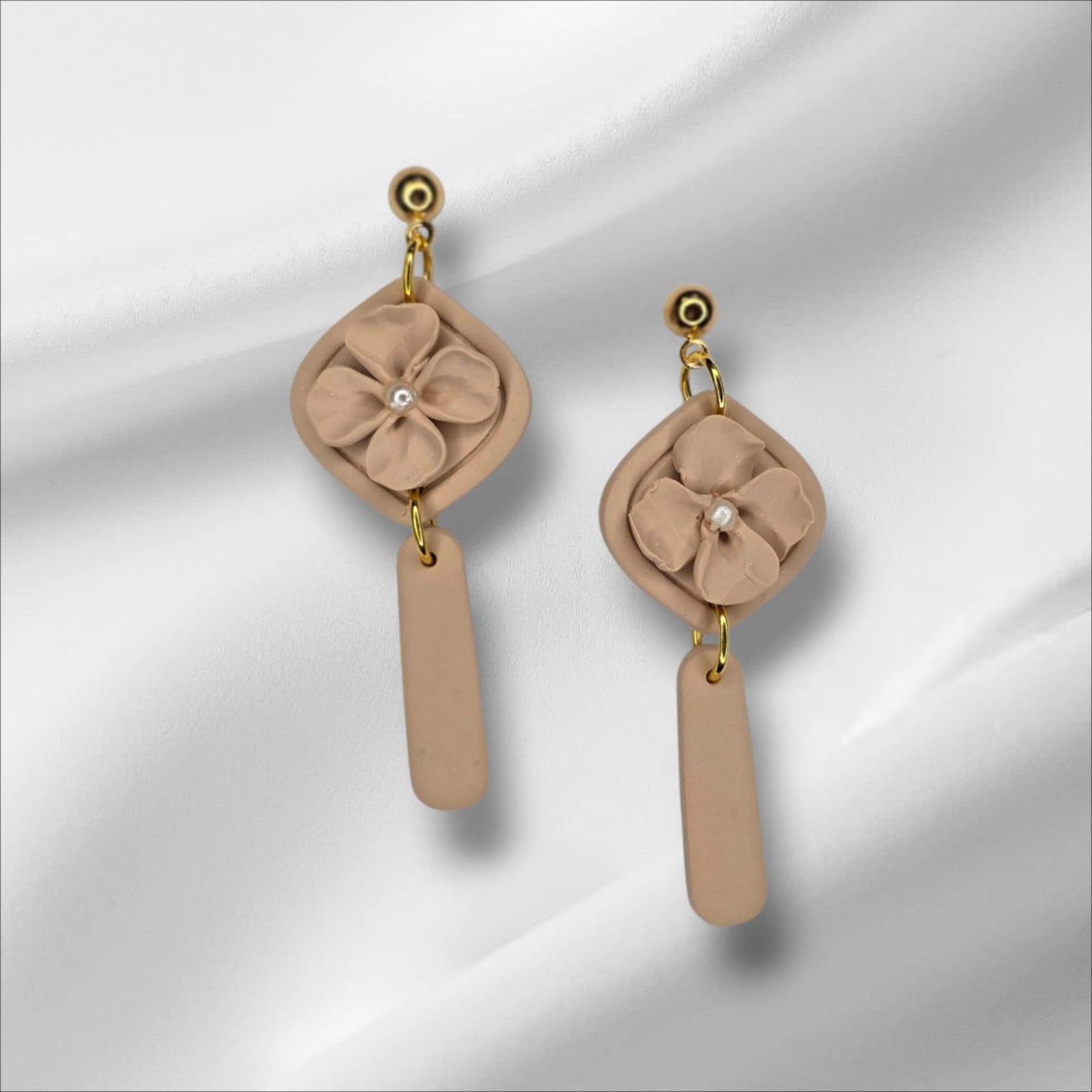 Beige Flower Dangle