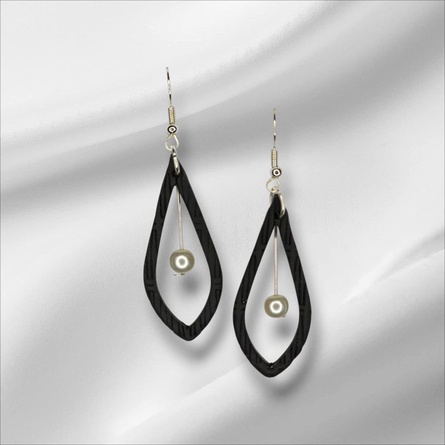 Slim Tear Drop with Pearl Accent