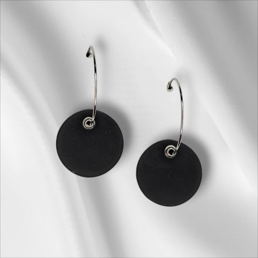 Simple Black Hoop with Bead