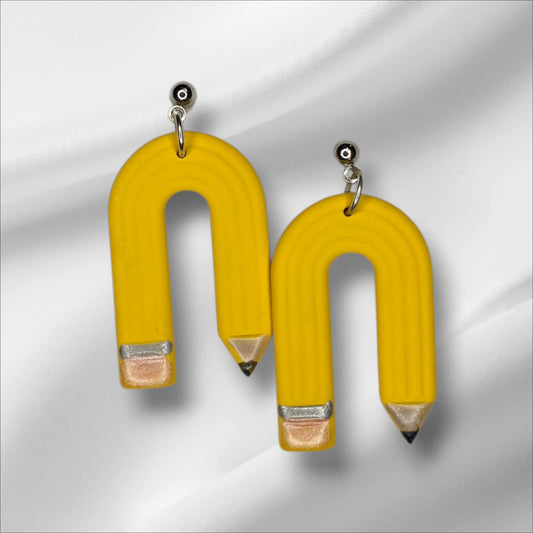 Playful U Shaped Pencil Earring