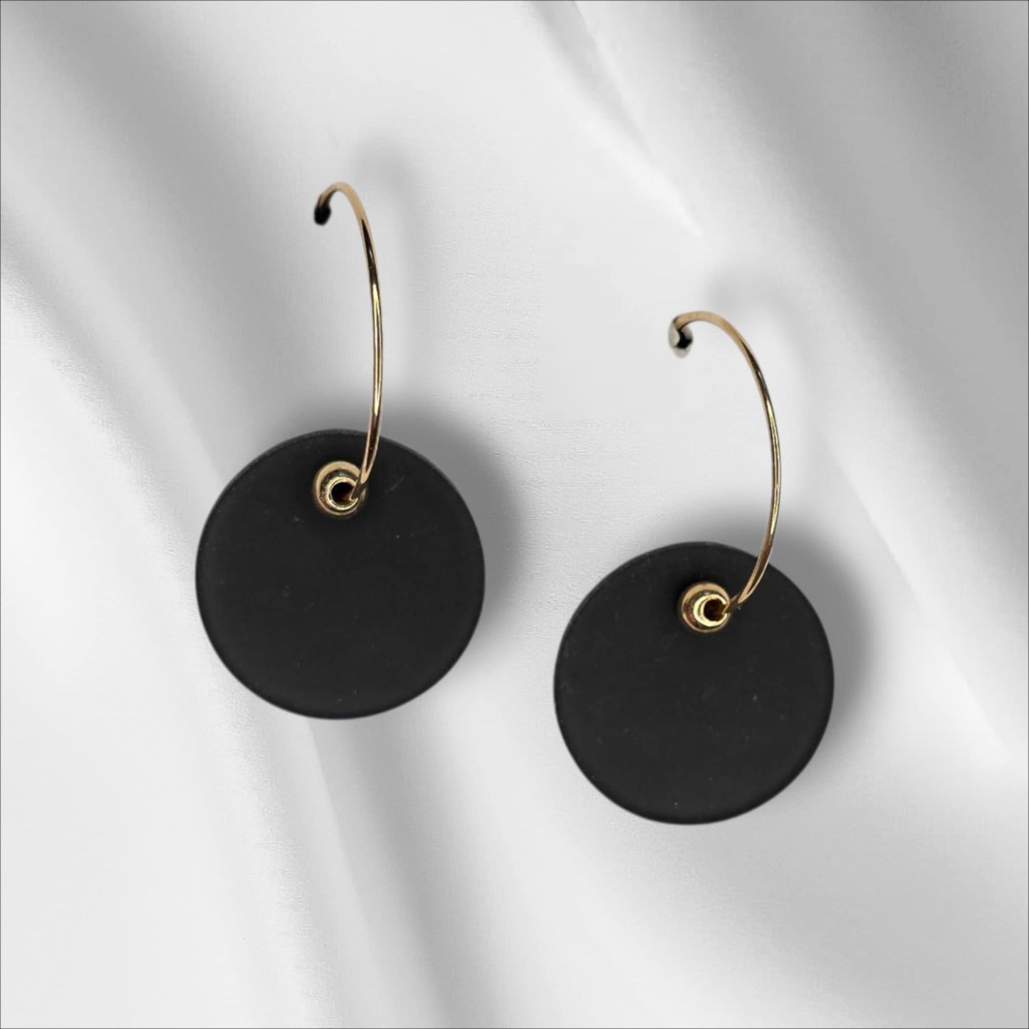 Simple Black Hoop with Bead