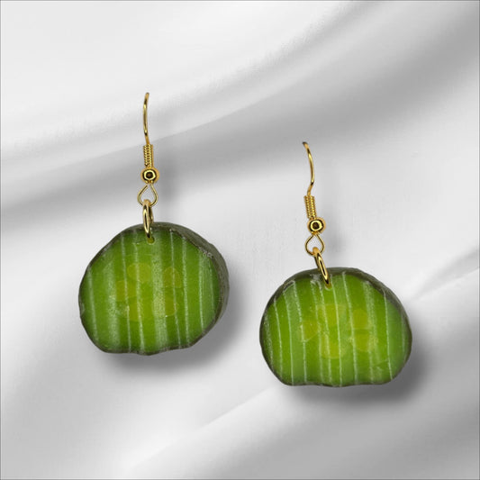 Crinkle Cut Pickle Earring