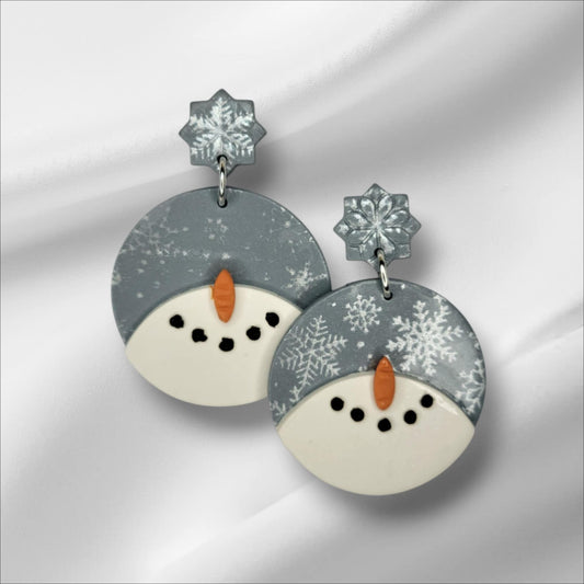 Snowman with Snowflakes Earring