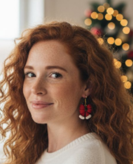 Santa bow earrings