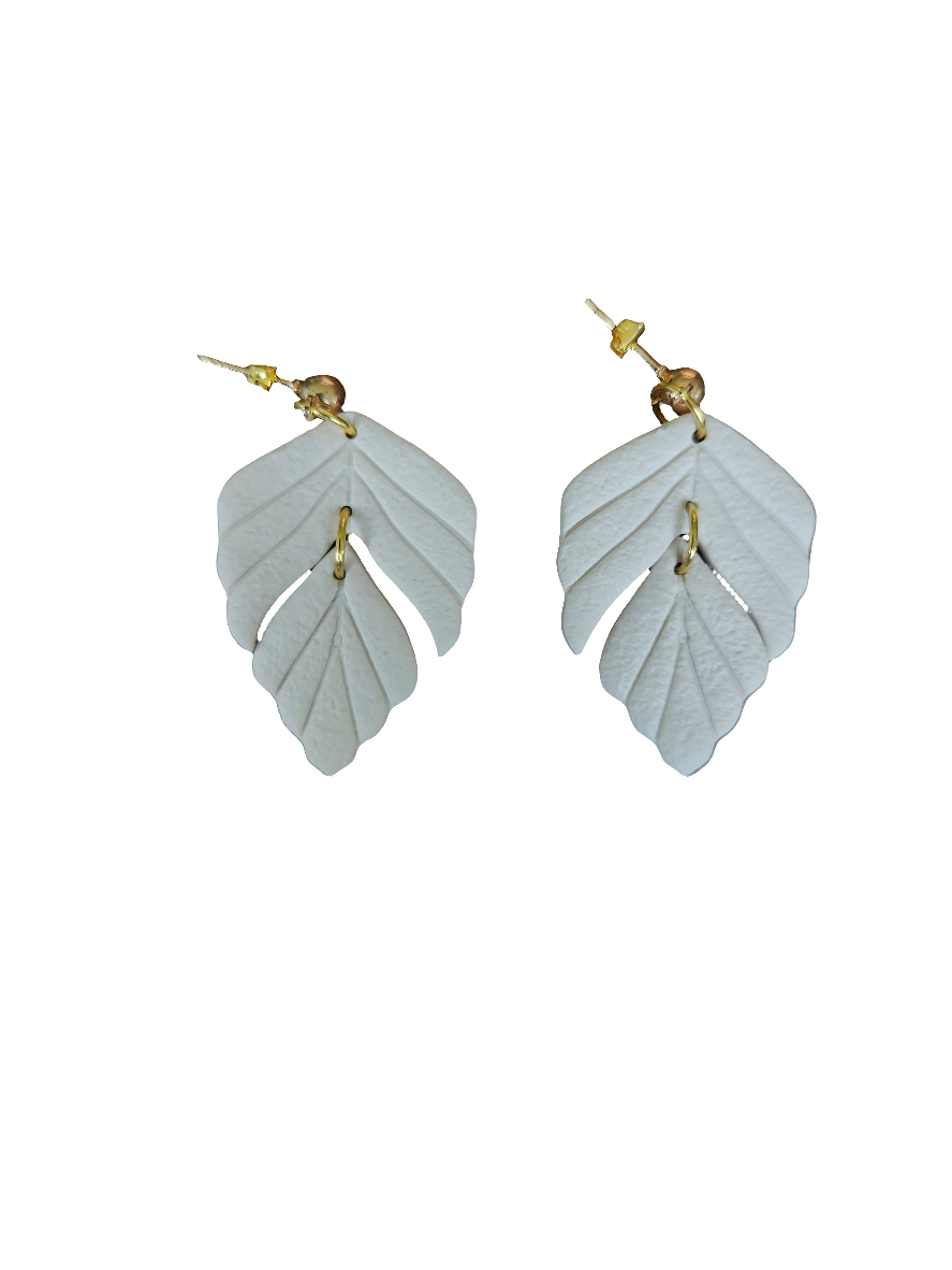Tiered Leaf Sage Green Earrings