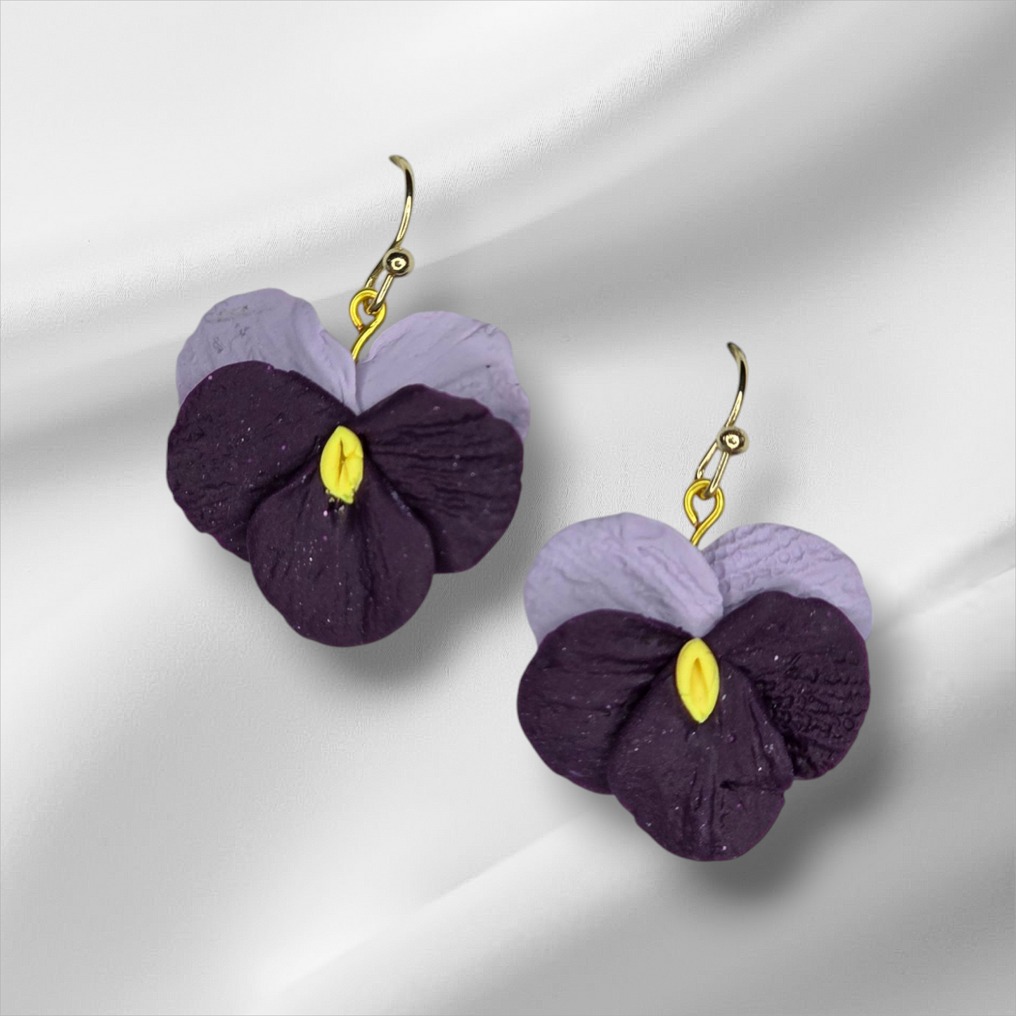 Purple Pansy Earrings