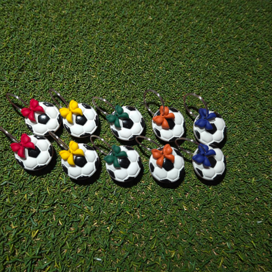 Soccer Ball Earrings with Bows