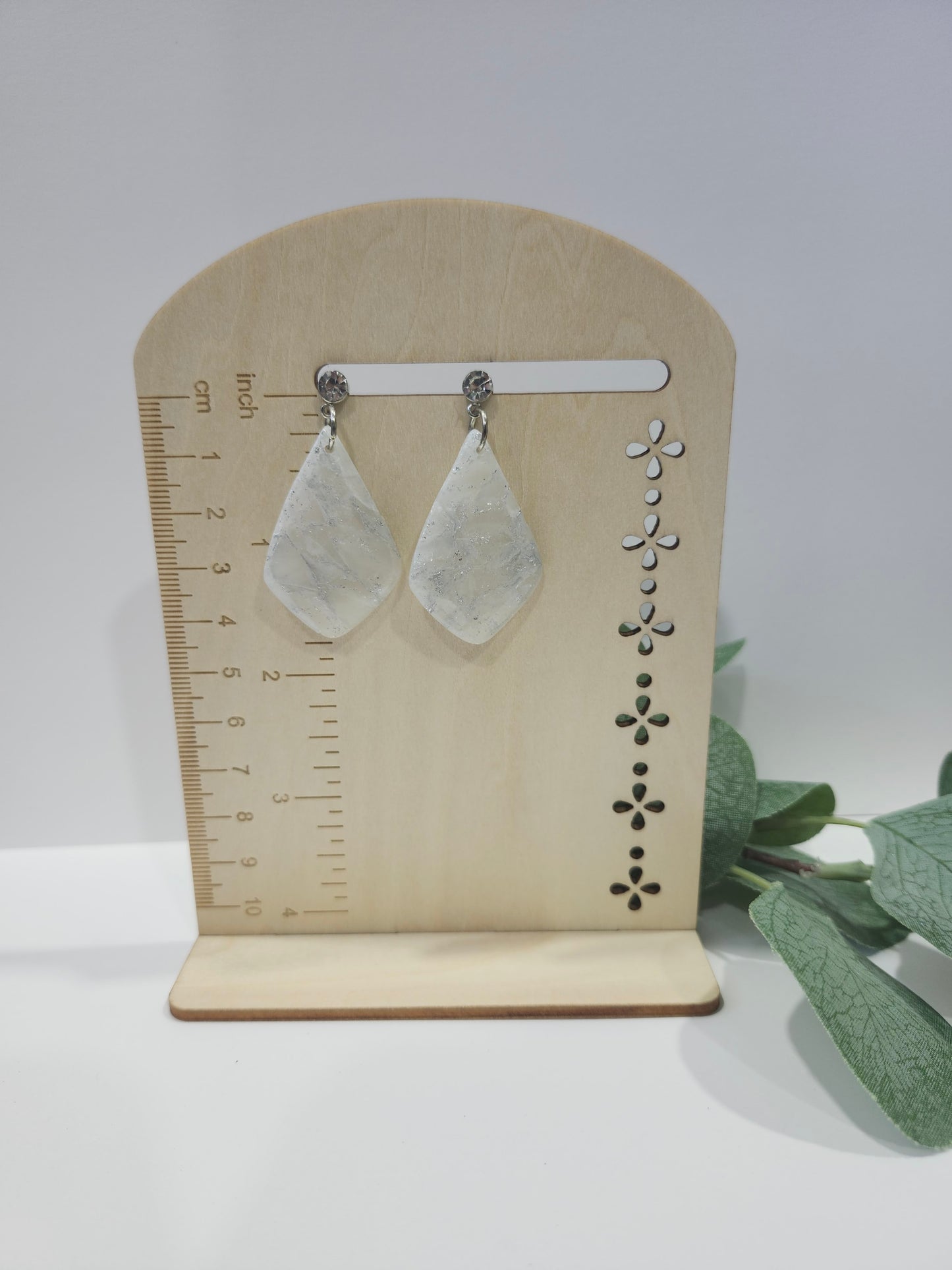 Translucent White Earring and Necklace Set