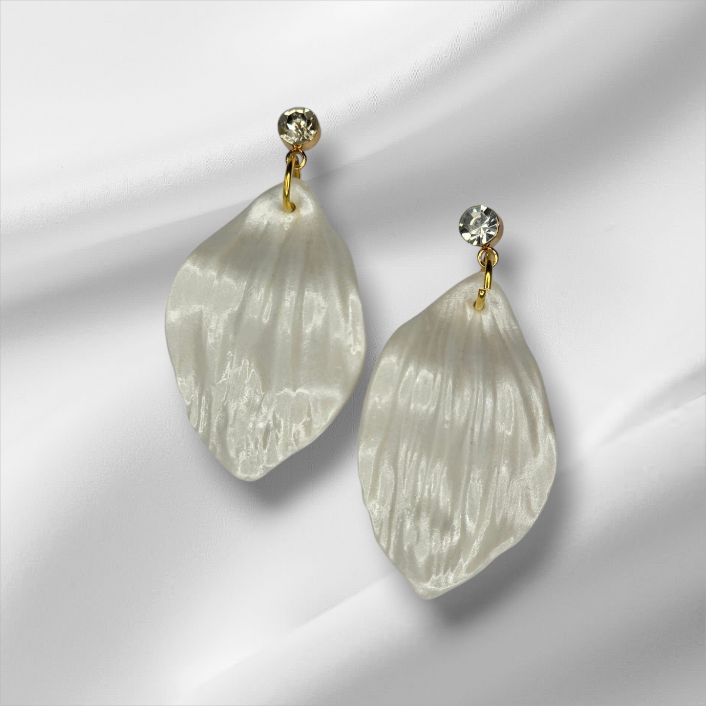 Pearl Flower Petal Earrings