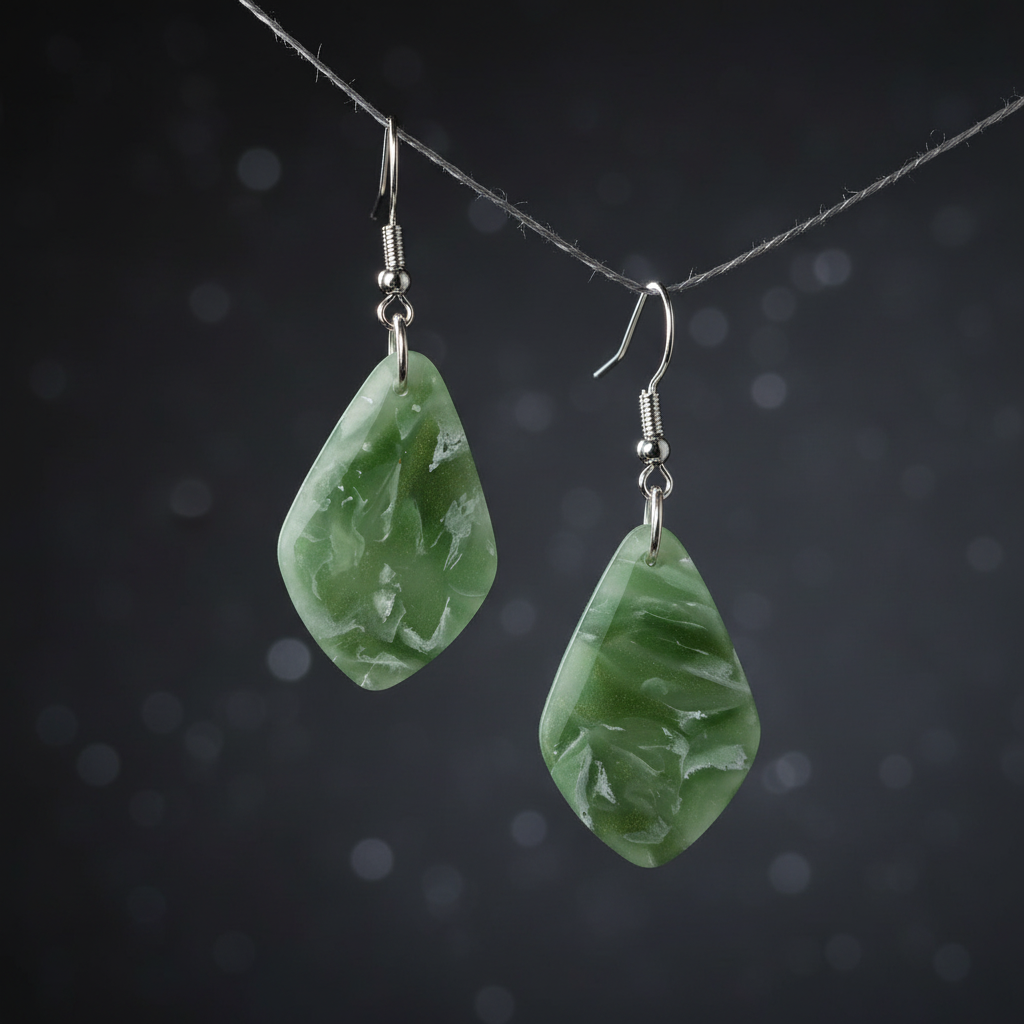 Sage Green Marbled earrings