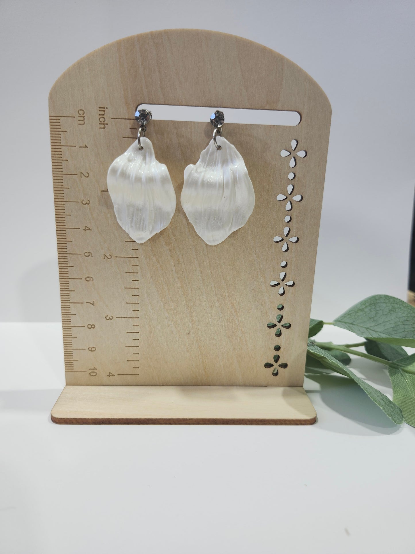 Pearl Flower Petal Earrings