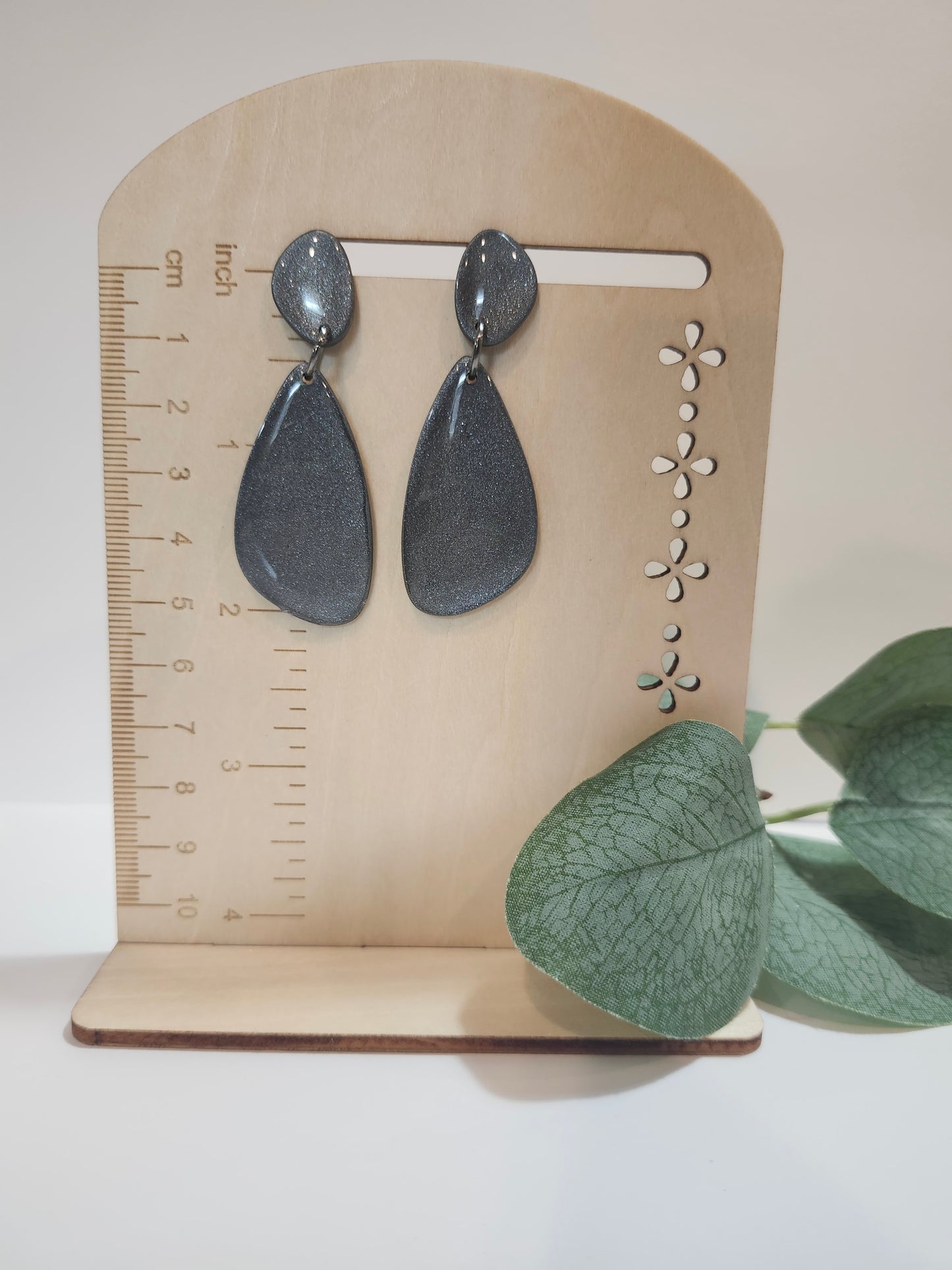 Gray Sparkle Dangle with UV Resin
