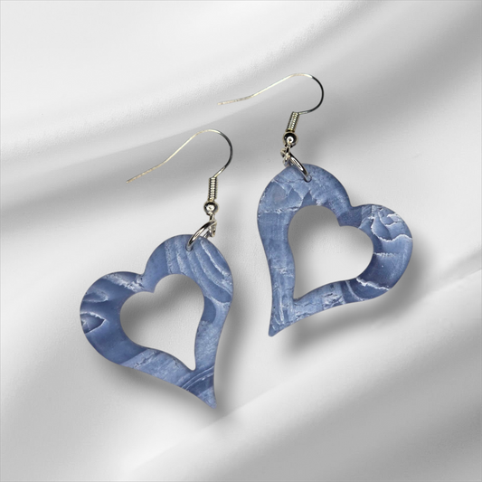Light Blue Heart Earrings