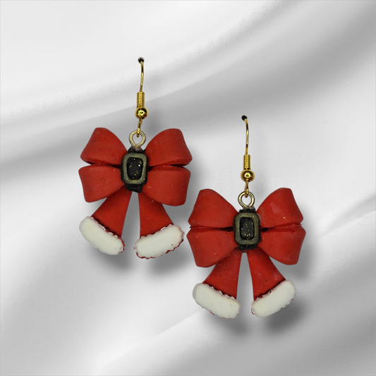 Santa bow earrings