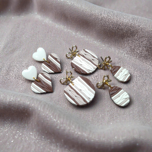 Cable Knit Earrings in Neutral