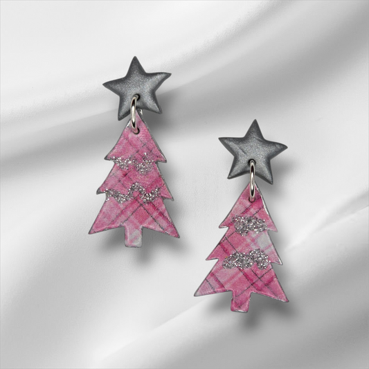 Pink Plaid Christmas Trees