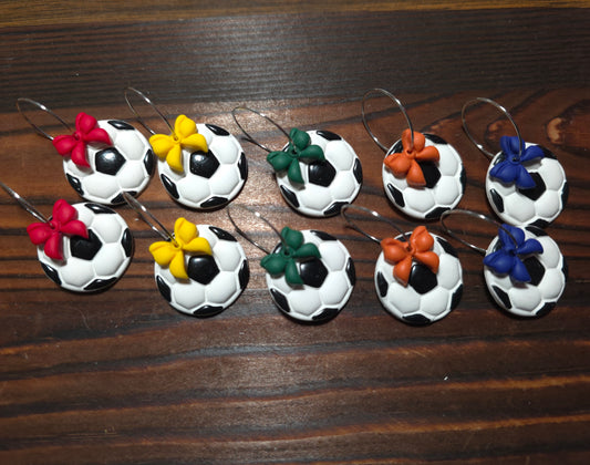 Soccer Ball Earrings with Bows