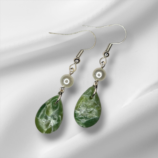 Green Teardrop Earrings