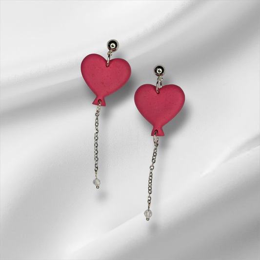 Whimsical Balloon Heart Earrings