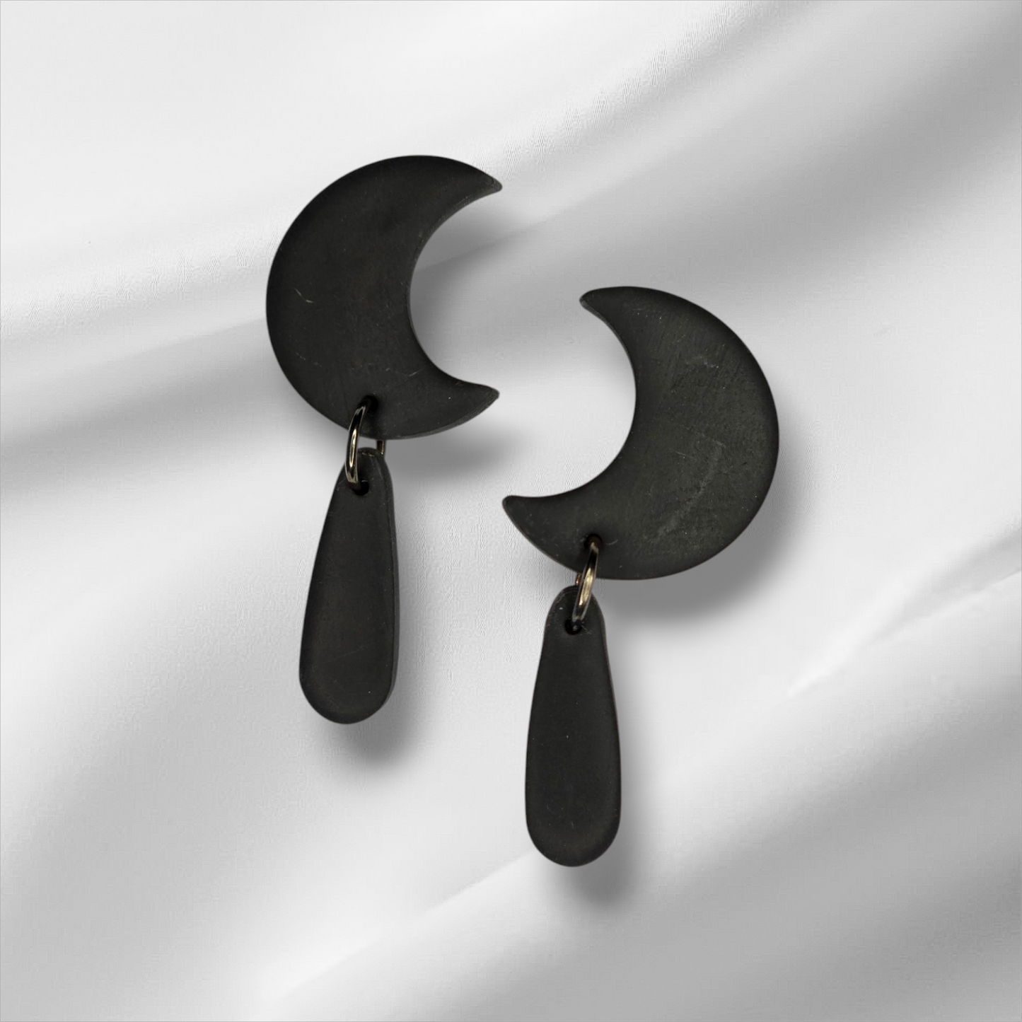 Black Crescent with Dangle Earrings