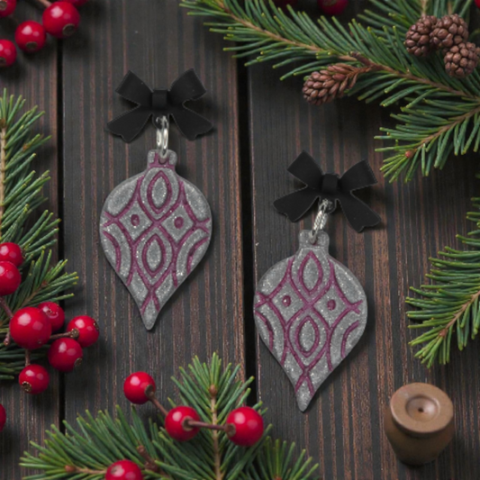 Silver Sparkle Ornament  Earrings