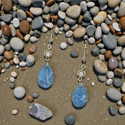 Dainty Ocean Blue Earrings