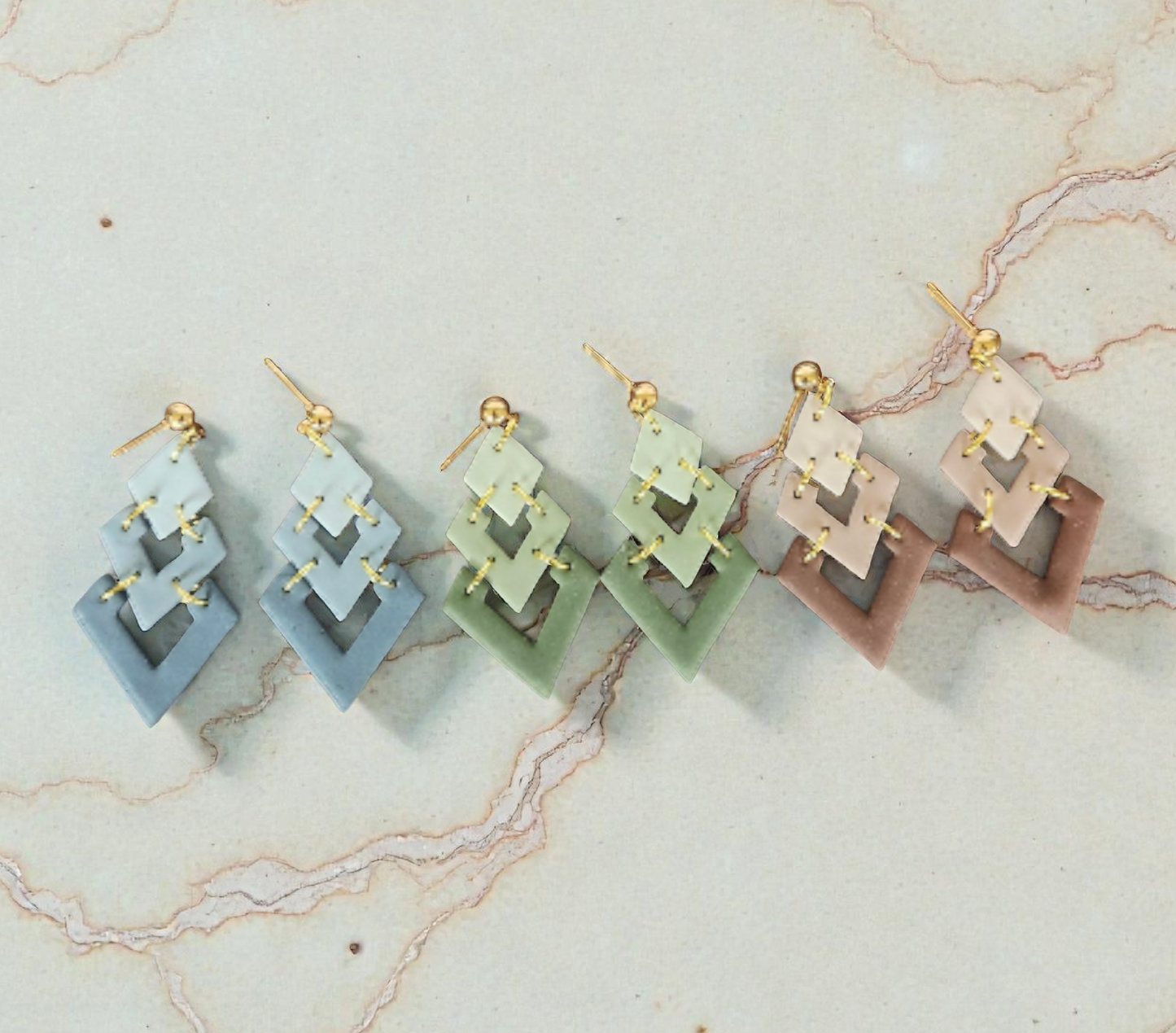 3 Tiered Ombre Dangle Earring