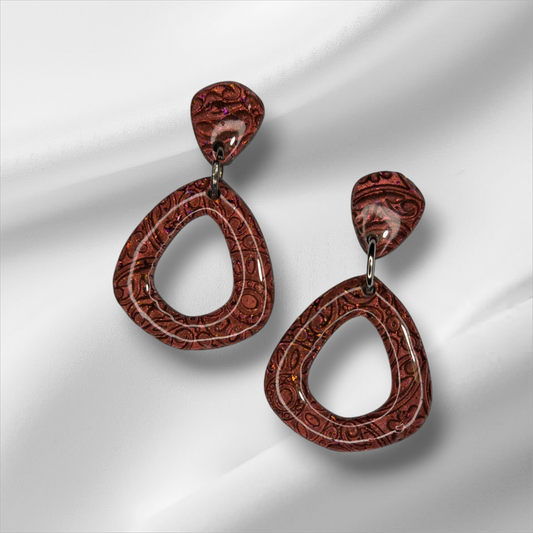 Copper Colored Open Teardrop Earrings