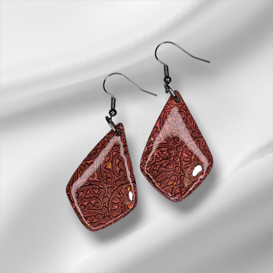 UV Resin Coated Copper Earrings