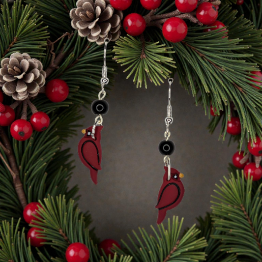 Cardinal Earrings